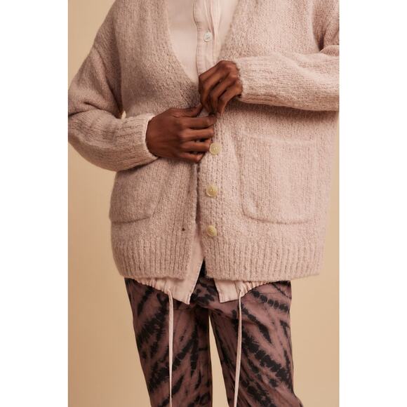 Raquel Allegra Womens Friendship + Love + Truth Alpaca Wool Cardigan Sweater M - Picture 2 of 9